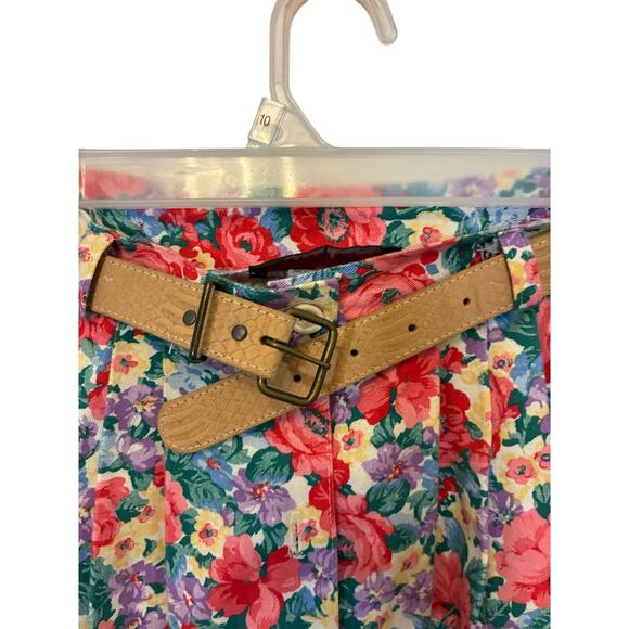 Vintage Jara 1970s Floral Print Pleated Midi Mom Skirt Belted Cottage Teacher 8 - Picture 2 of 6